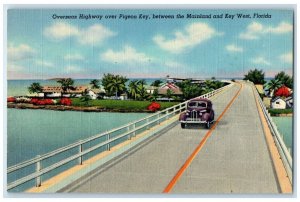 c1940 Overseas Highway Pigeon Key Mainland Key West Florida FL Vintage Postcard