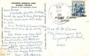 Vintage Postcard 1989 Methodist Memorial Home Chancel Applegate Warren Indiana