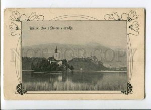 289504 SLOVENIA Blejski otok Vintage ART NOUTHEAU RPPC