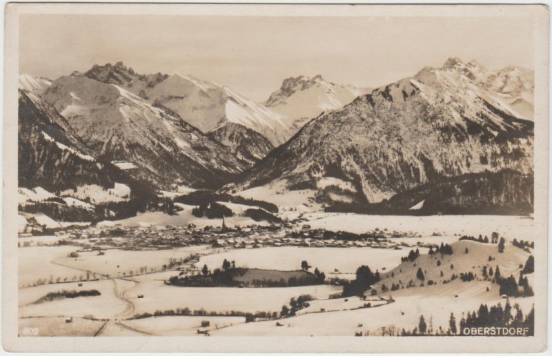 Vintage Postcard RPPC Oberstdorf City Bavaria Germany