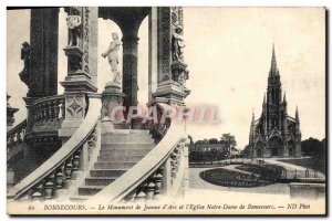 Old Postcard Bonsecours Monument Jenne d & # & # 39Arc and 39Eglise Notre Dame