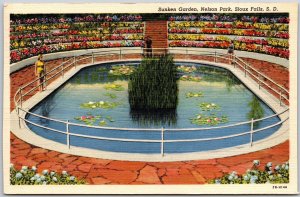 1940's Sunken Garden Nelson Park Sioux Falls South Dakota SD Posted Postcard