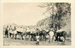 Postcard RPPC C-1920s Western Cowboy Western back Country horses 24-6989