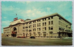 Transportation~Winnipeg Manitoba~Canadian Natl Railway Station~Vintage Postcard
