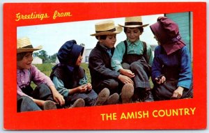 Group of Amish Children - Greetings from The Amish Country, Pennsylvania 