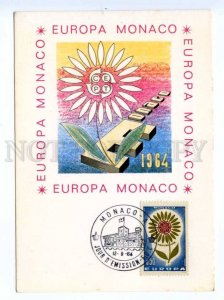 420058 MONACO 1964 year EUROPA CEPT First day maximum card