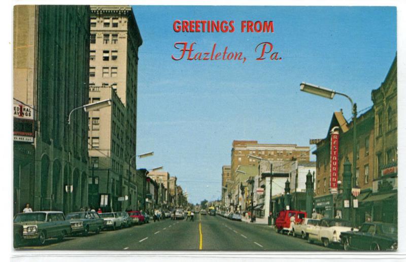 Broad Street Hazleton Pennsylvania postcard