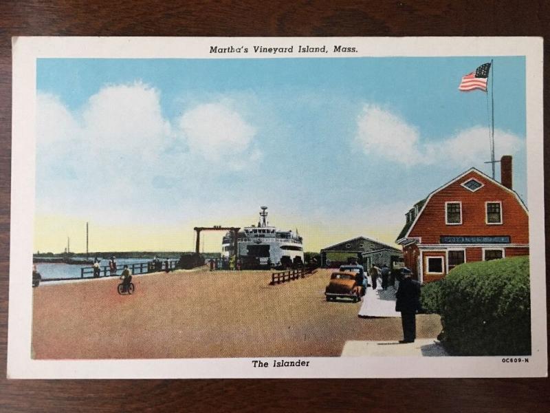 Martha's Vineyard Island, MA. - The Islander Ferry Boat, Classic 1920s-30s Cars