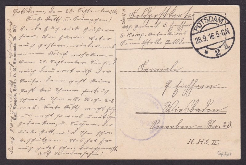 GERMANY, Vintage postcard, Dropping bombs on Dover, WWI, Fieldpost