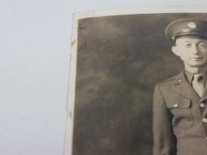 Black and White RPPC U.S. Army World War 2 WWII Serviceman Postcard