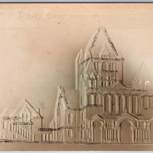 c1900s UDB Boston, Mass. Embossed Trinity Church High Quality Postcard Mica A196