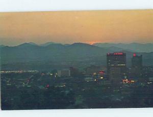 Unused Pre-1980 SUNSET OVER DOWNTOWN BUILDINGS Asheville North Carolina NC F8315