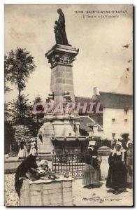 Sainte Anne d & # 39Auray Old Postcard L & # 39entree to the fountain