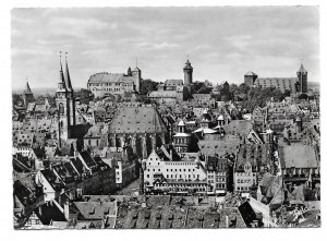 Germany Nuremberg Nurnberg Panoramic View to Castle Glossy RPPC Postcard 4X6