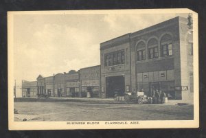 CLARKDALE ARIZONA DOWNTOWN STREET SCENE BUDINESS BLOCK VINTAGE POSTCARD