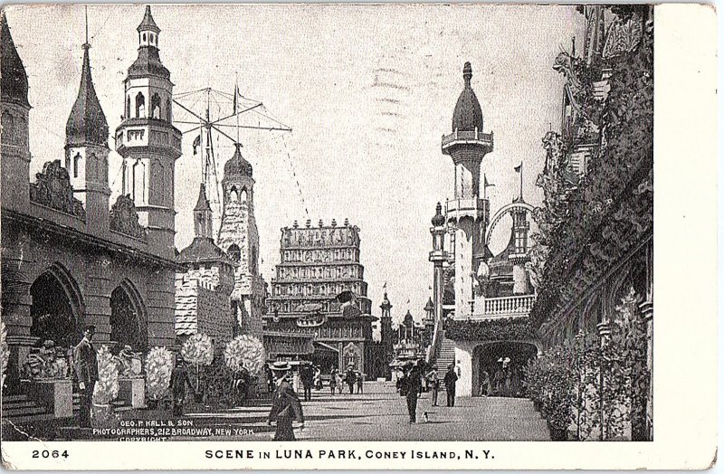 Postcard AMUSEMENT PARK SCENE Coney Island New York NY AI4187