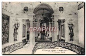 Old Postcard Chantilly Chateau De L & # 39Escalier D & # 39Honneur And Hallway