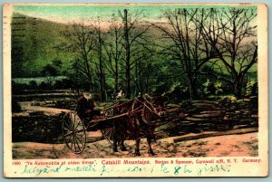 Ye Automobile of Olden Times Catskill Mountains NY New York 1914 DB Postcard J7