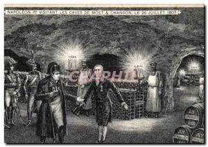 Old Postcard Folklore Wine Vintage Champagne Napoleon 1st visiting the cellar...