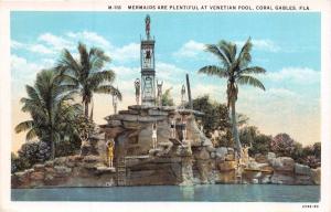 CORAL GABLES FLORIDA~PLENTIFUL MERMAIDS DIVING AT VENETIAN POOL POSTCARD 1920s