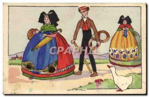 Old Postcard Alsace Folklore