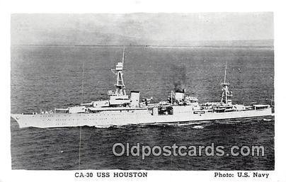 CA30 USS Houston, Heavy Cruiser Sunk by Japanese WarShip Strait of Sunda Unused 