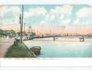 Divided-Back BRIDGE AT WESLEY LAKE Asbury Park New Jersey NJ c9498