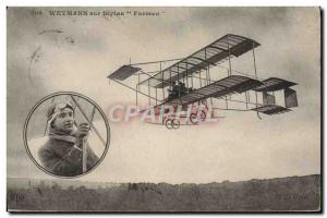 Old Postcard Jet Aviation Weymann on Farman biplane