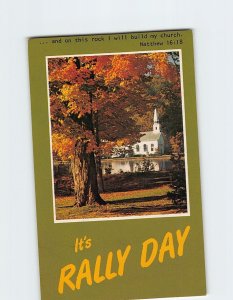 Postcard Rally Day Invitation Card with Bible Verse, Nature Church Lake Scenery