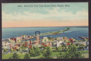 Bird's Eye View From Skyline Drive Duluth MN Postcard 4296