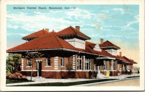 Postcard Michigan Central Railroad Depot in Hammond, Indiana~134218