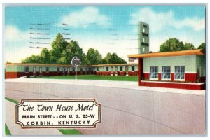 c1950s The Town House Motel, Main Street, Corbin Kentucky KY Postcard 