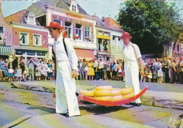 Netherlands Alkmaar Kassmarkt Cheese Market 1971