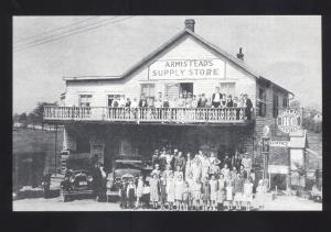 STANTON MISSOURI ARMISTEAD SUPPLY STORE 1930's CARS ROUTE 66 B&W POSTCARD MO