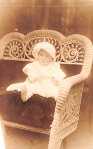 Baby in Bonnet Photo real photo Writing on back 