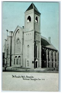 c1910s St. Paul's Methodist Episcopal Church Scene Cedar Rapids Iowa IA Postcard