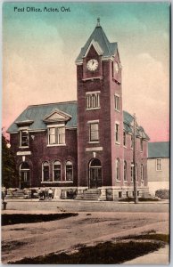 Postcard Acton Ontario c1910s Post Office Building Halton Region by J. E. Evans