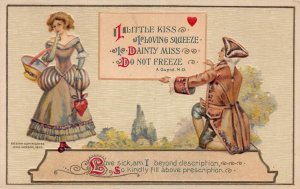 J82/ Valentine's Day Love c1910 Postcard John Winsch Man Woman Kiss 204