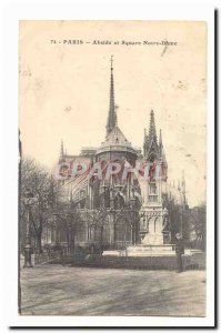 Paris (4th) Old Postcard Apse and square Notre Dame