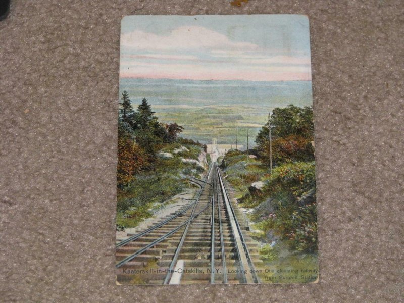 KAATERSKILL-IN-THE-CATSKILLS-OTIS ELEVATING RAILWAY, N.Y. USED VINTAGE CARD