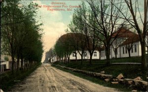 Hagerstown Maryland MD Fair Grounds Driveway c1910 Vintage Postcard