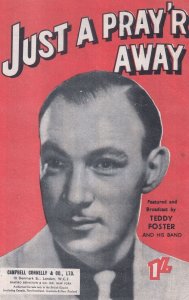 Just A Pray'r Away Teddy Foster 1940s Sheet Music