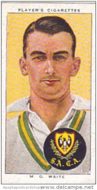 Player Cigarette Card Cricketers 1938 No 47 M G Waite South Australia