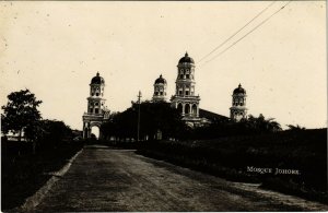 PC CPA MALAYSIA, MOSQUE OF JOHORE, Vintage REAL PHOTO Postcard (b19117)