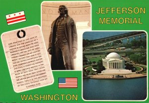 Vintage Postcard Jefferson Memorial Monument Tidal Basin Washington D.C.