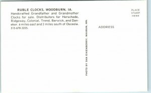 Postcard - Ruble Clocks, Woodburn, Iowa