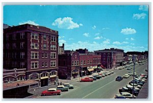 Downtown Street Scene Car-lined Coffee Shop Columbia Missouri MO Postcard