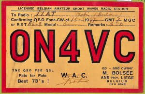 af5213 - Belgium Belgique - Radio Card - Recliner - 1947-