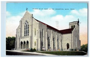 1955 Church Of St. Mary Of The Assumption Waco Texas TX Posted Vintage Postcard 