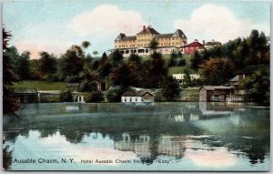 Ausable Chasm New York Hotel Ausable From The Eddy Riverview & Trees Postcard